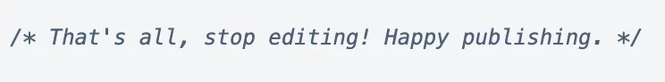 Code Ausschnitt "Happy Publishing" aus der wp-config Datei